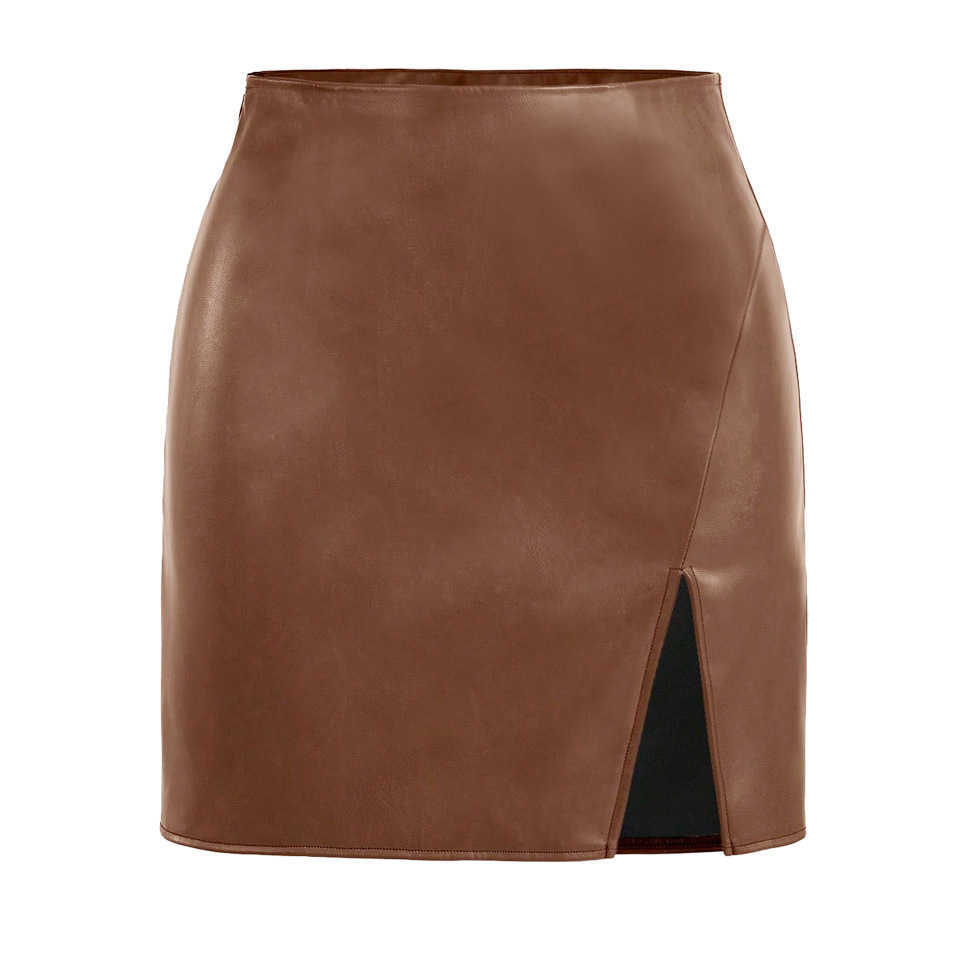 Sexy Women Hip Hugging Skirt WoMens High Waisted Zipper Short Skirt Pu Leather Skirt Length Adult Career Skirts 241023