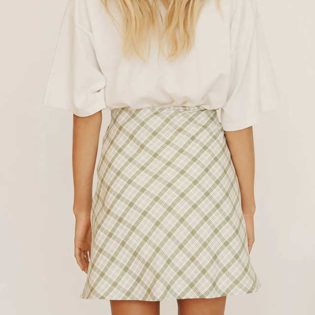 Plaid Short Skirts For Women Length Adult Bohemian Cotton Skirt WoMens Zipper Skirt Versatile Sweet Girl Plaid Half Skirt WoMens Vintage Skirt Dresses