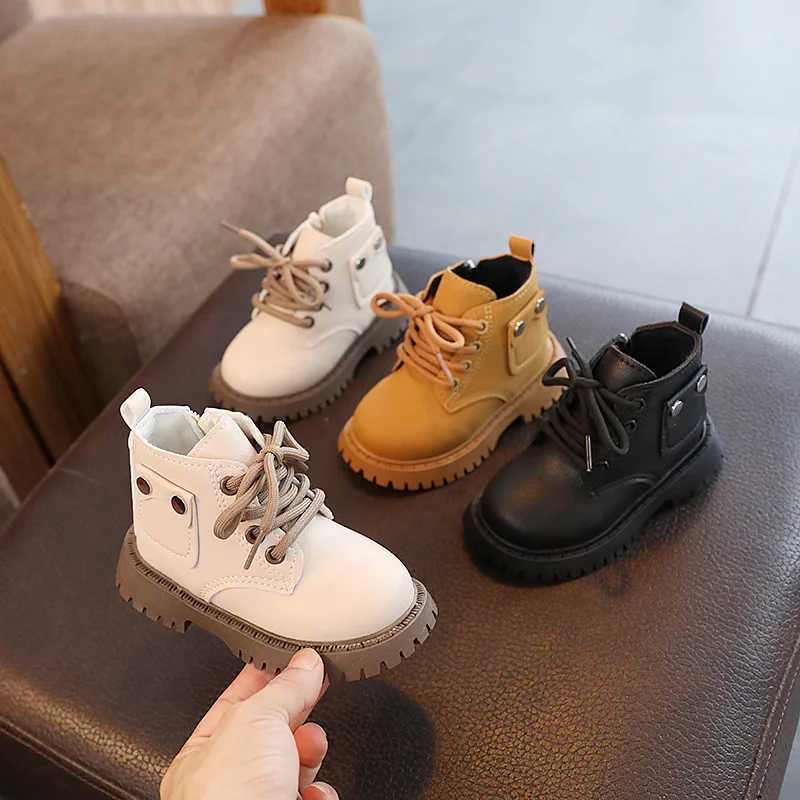 New childrens boots UK Sle leather ankle boots boys and girls waterproof ankle boots childrens fashionable anti slip childrens shoes M241102