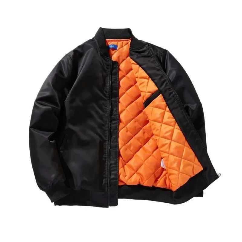 Bomber Jacket Mens Spring and Autumn Solid Pilot Jacket Military Flight Basic Jacket Mens Fashion Army Grn Windbrr W241102