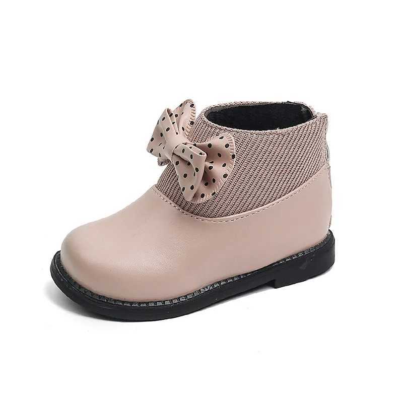 New Girl Leather Boots Autumn Fashion Cotton Shoes Childrens Pu Ankle Boots Childrens Short Waterproof Boots J64 M241102