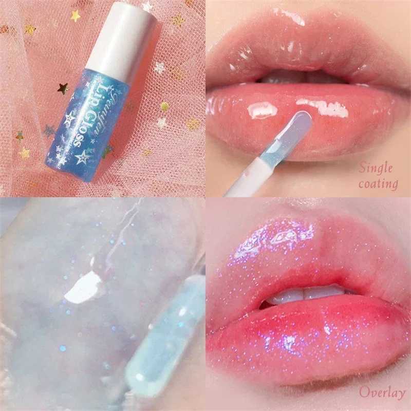 Baby Blue Mirror Transparent Lip Color Pearl Attractive Lip Color Glitter lipstick Durable Waterproof Jelly Tooth lipstick W241101