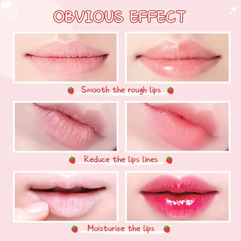 LAIKOU Natural Extract lipstick Good Night Girls lipstick Strawberry Flavor Nutrition Protection Lip Care Sleep facial mask 18g 241031