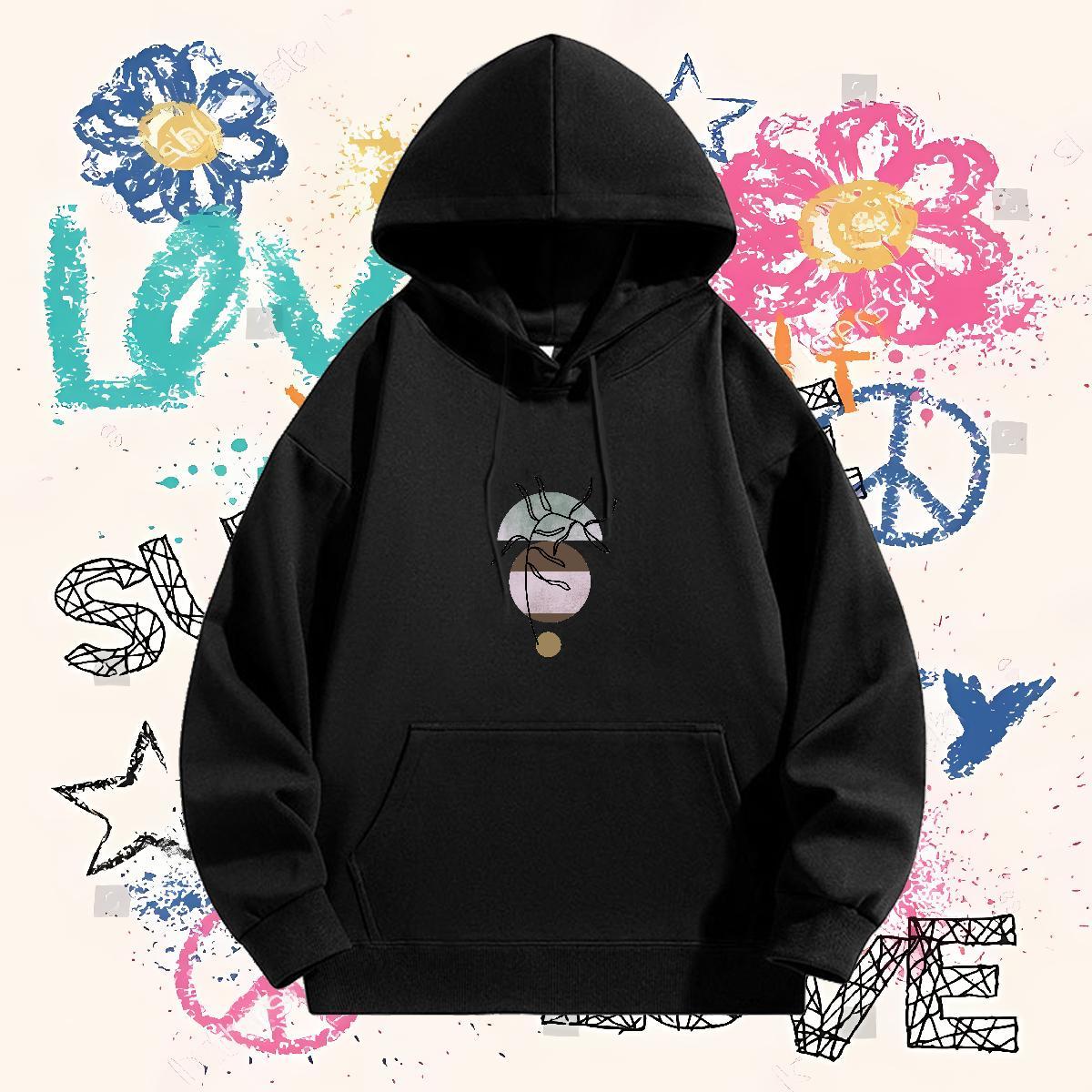 Factory Direct Hooded Sweatshirt Long Sleeve Soft Cool Design Men Hoodie Black Oversized Clothes Hoodie Casual Velvet Thick