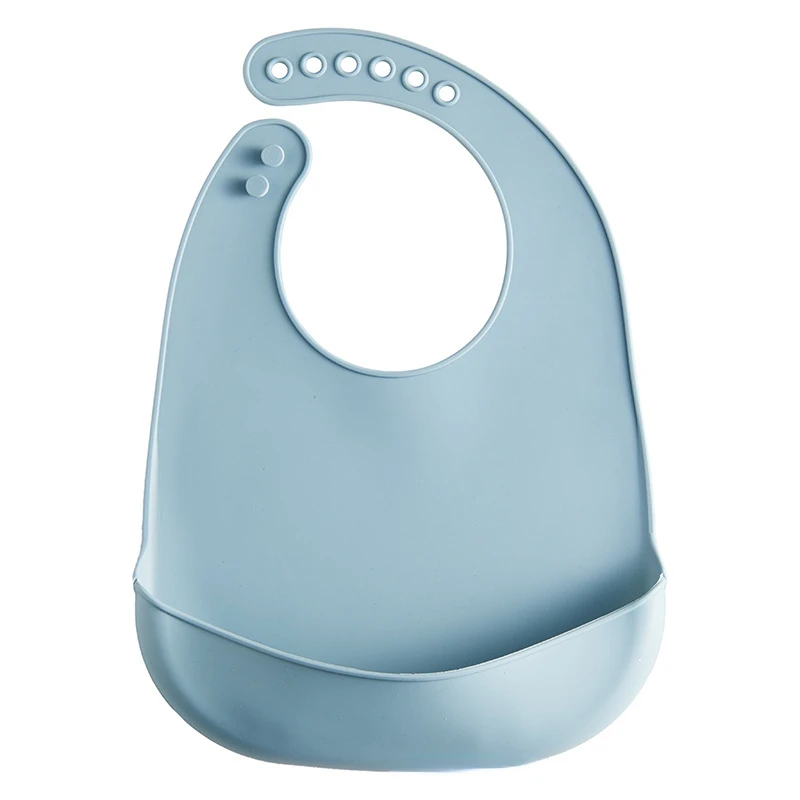 Baby Silicone Bibs Babies Waterproof Bib Solid Color 6-speed Adjustment Saliva Pocket Children's 2025 new Burp Cloths Accessories Newborn