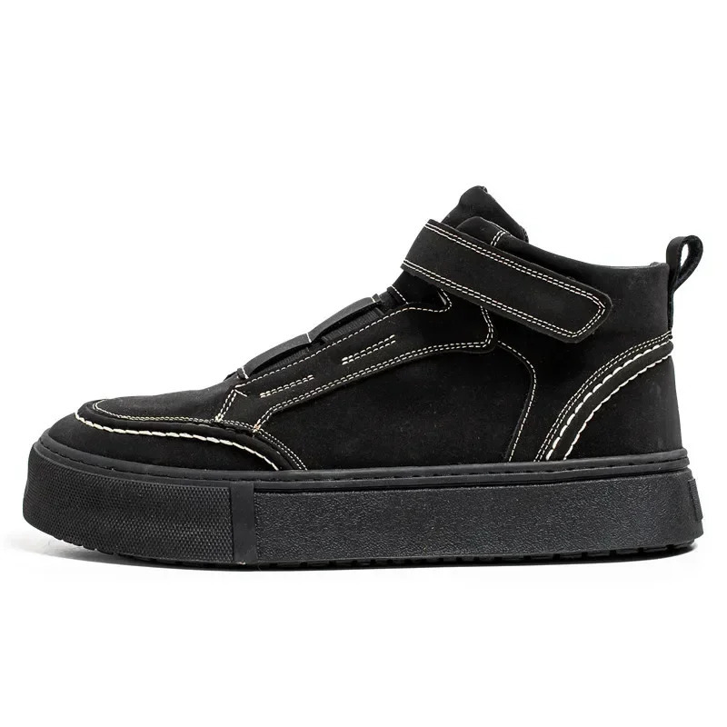 Ankle Boots Suede Mens Shoes Vintage Boots Hook and Loop Versatile ious Male Casual Sports Shoes Botines Hombre 241031