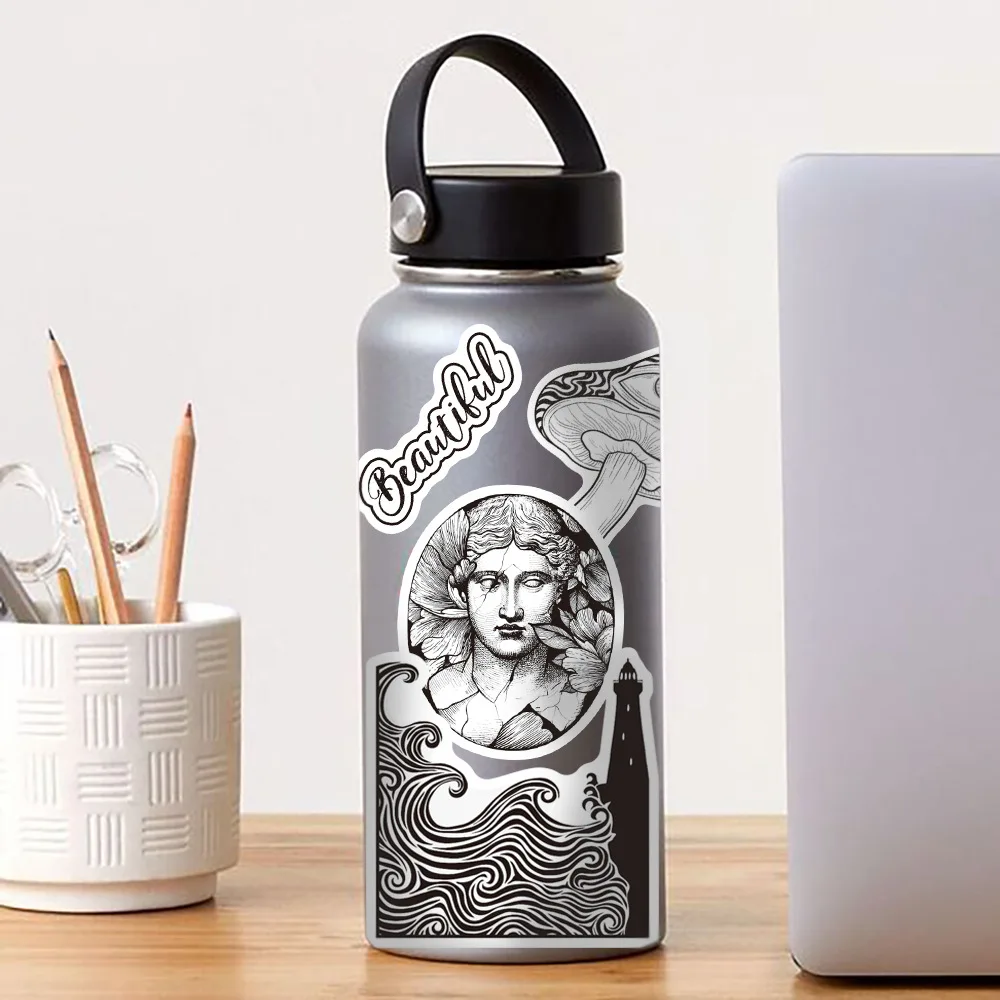 50pcs Graffiti Black and White Art Styling Stickers Laptop Lage Phone Case new Guitar Fridge Car Motorcycle Cool 2025 Ins Decals