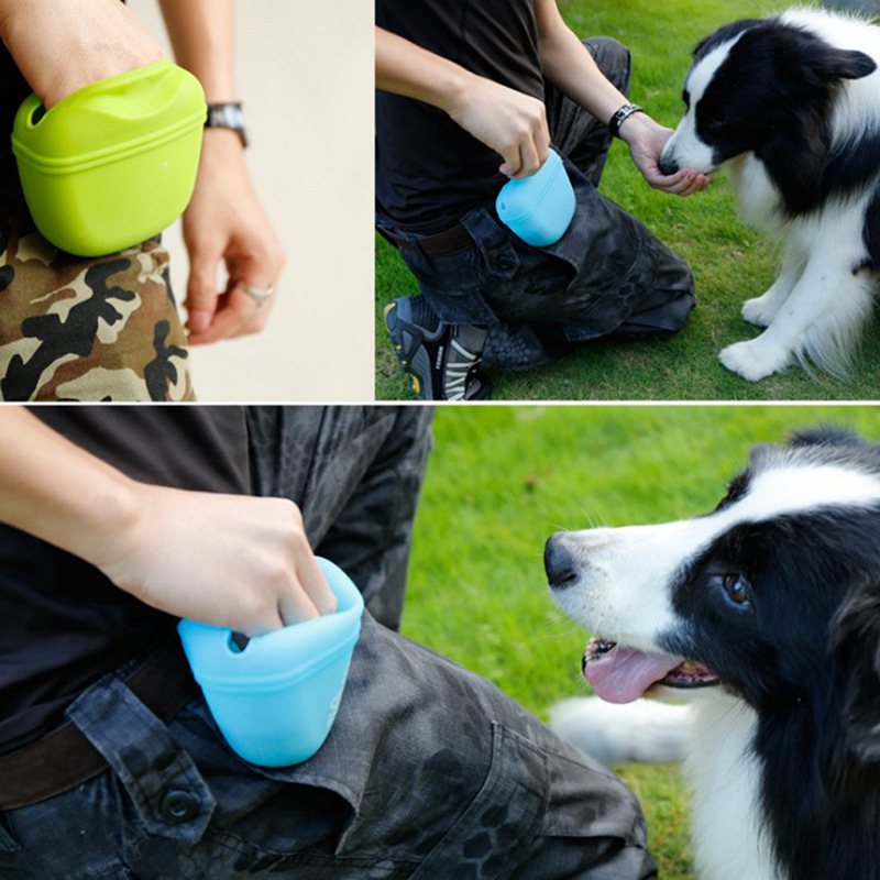 Dog Training Bag Silicone Snack Bag Outdoor Pet Waist Bag Portable Food Waist Bag Portable Treat Bait Feed Puppy Pet Articles