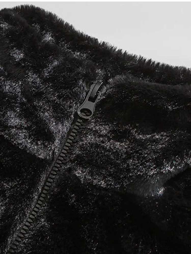 Gmiixder Imitation Mink Fur Stand-up Collar Embroidered Padded Jacket Men Winter Casual Thickened Coat Unisex Warm StreetwearXJ241102