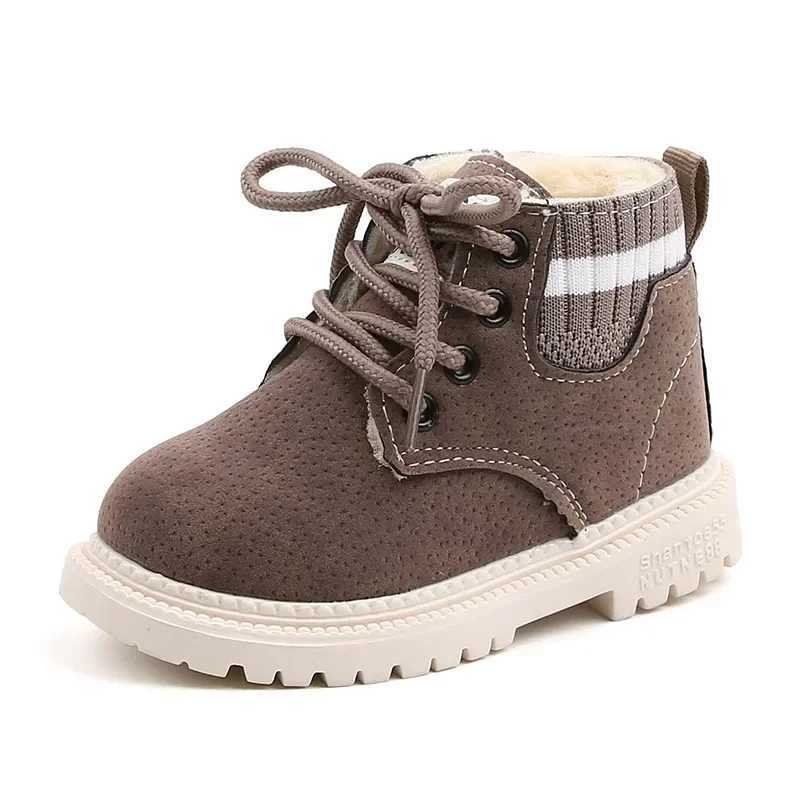 Childrens ankle boots suitable for children toddlers snow boots retro warm cotton short boots boys girls fashionable winter shoes zipper M241102