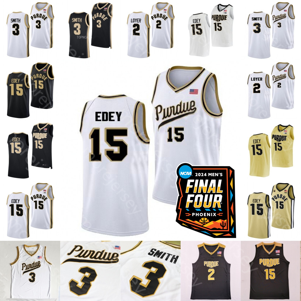 2024 Final Four 4 Patch Purdue Boilermakers Basketball Jersey NCAA College Zach Edey Braden Smith Fletcher Loyer Lance Jones Kaufman-Renn Gillis Glenn Robinson Ivey