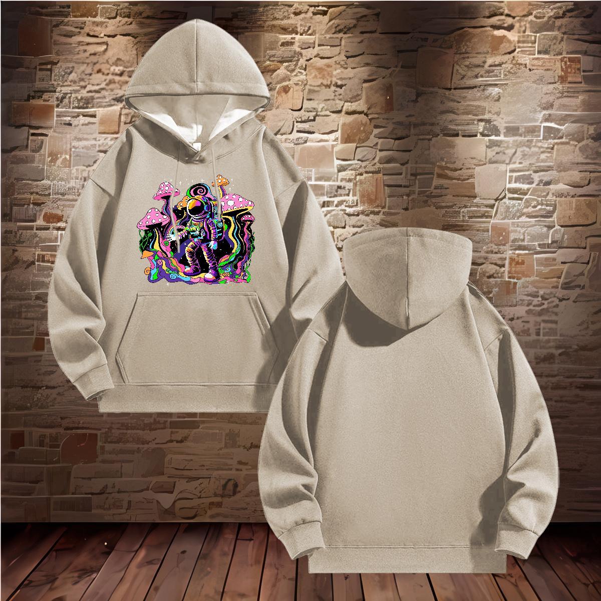 Brand Unisex Sweatshirts Breathable Hooded Collar Loose Hoodie for Man Woman Floral Print Top Hoodie Sport Thick Plush