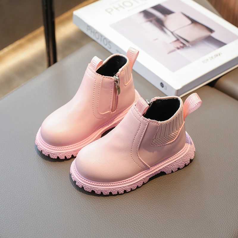 Childrens mens boots fashionable childrens ankle snow boots rubber soles warm autumn and winter side zipper childrens shoes M241102