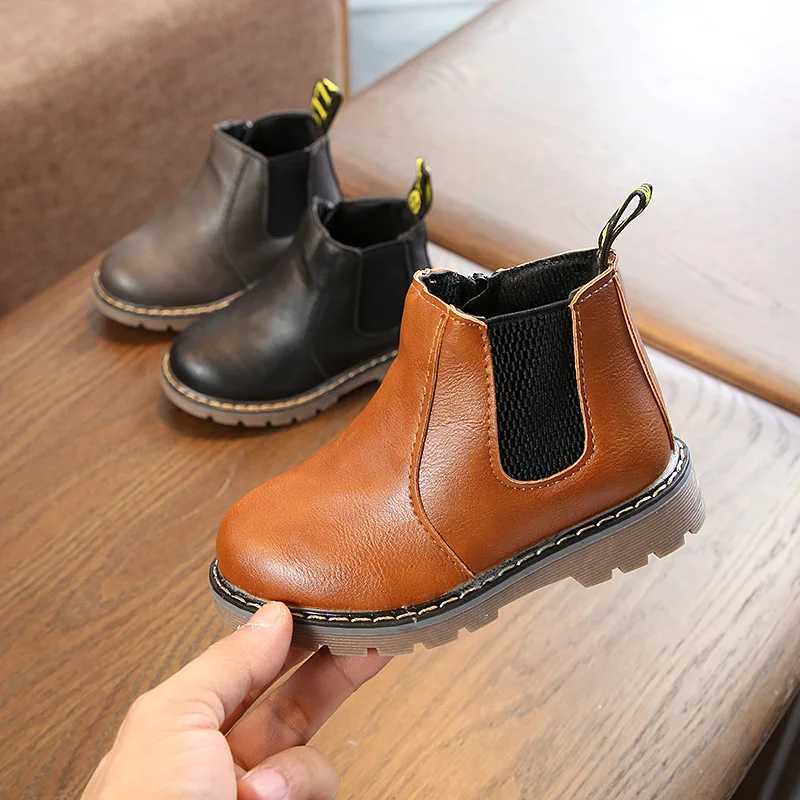 Childrens Fashion Boots Autumn Winter Warm Plush Snow Boots Childrens Casual Shoes Anti slip Boys Baby Boots M241102