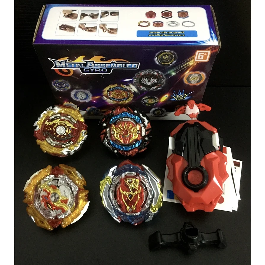 4PCS 2025 Spinning Tops Set with Custom B-184 new Launcher Gift Toys for Children