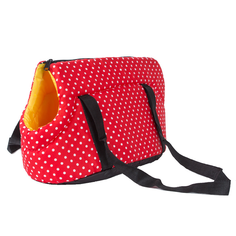 Pet Dog Backpack Solid Color Polka Dot Handbag Outdoor Travel Breathable Shoulder Bag For Small Dog Cats Chihuahua Pet Supplies