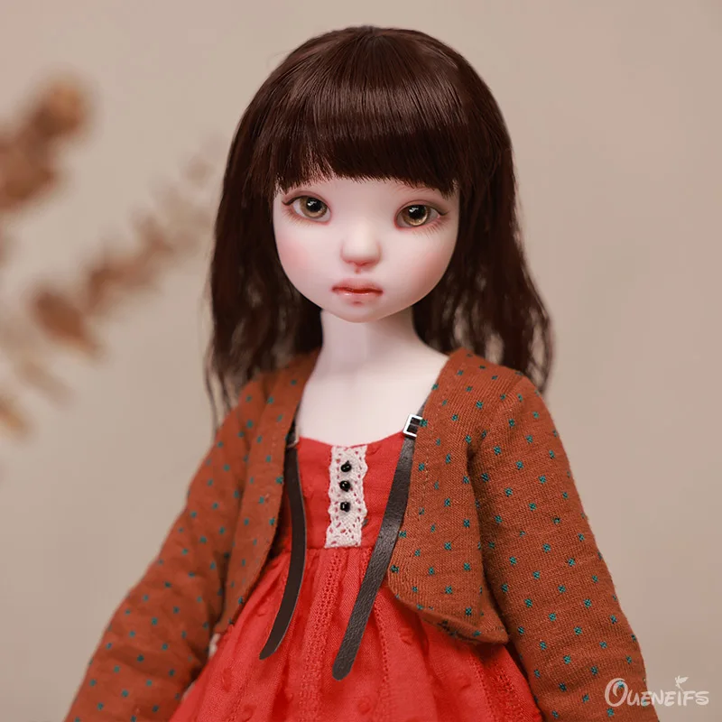 Chae BJD Doll 1/4 Brown Waistcoat And Orange Skirt Girl 2025 Toys new High Quality Collection