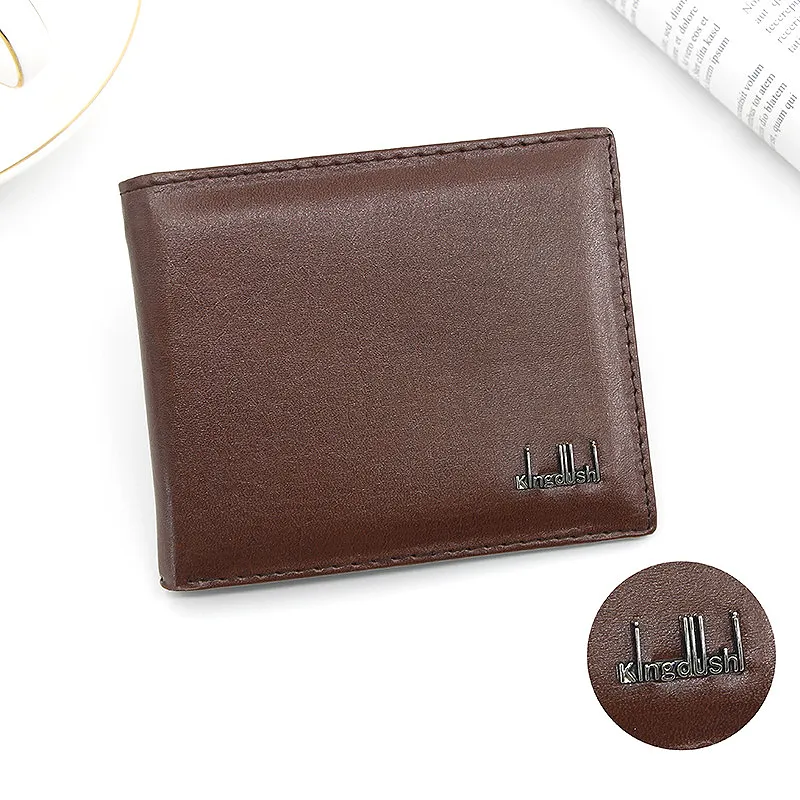 New Short Men Wallets Name Engraving Card Holder Small Male Purses Zipper 2025 Top new Quality PU Leather Simple Money Clips Men's Wallet
