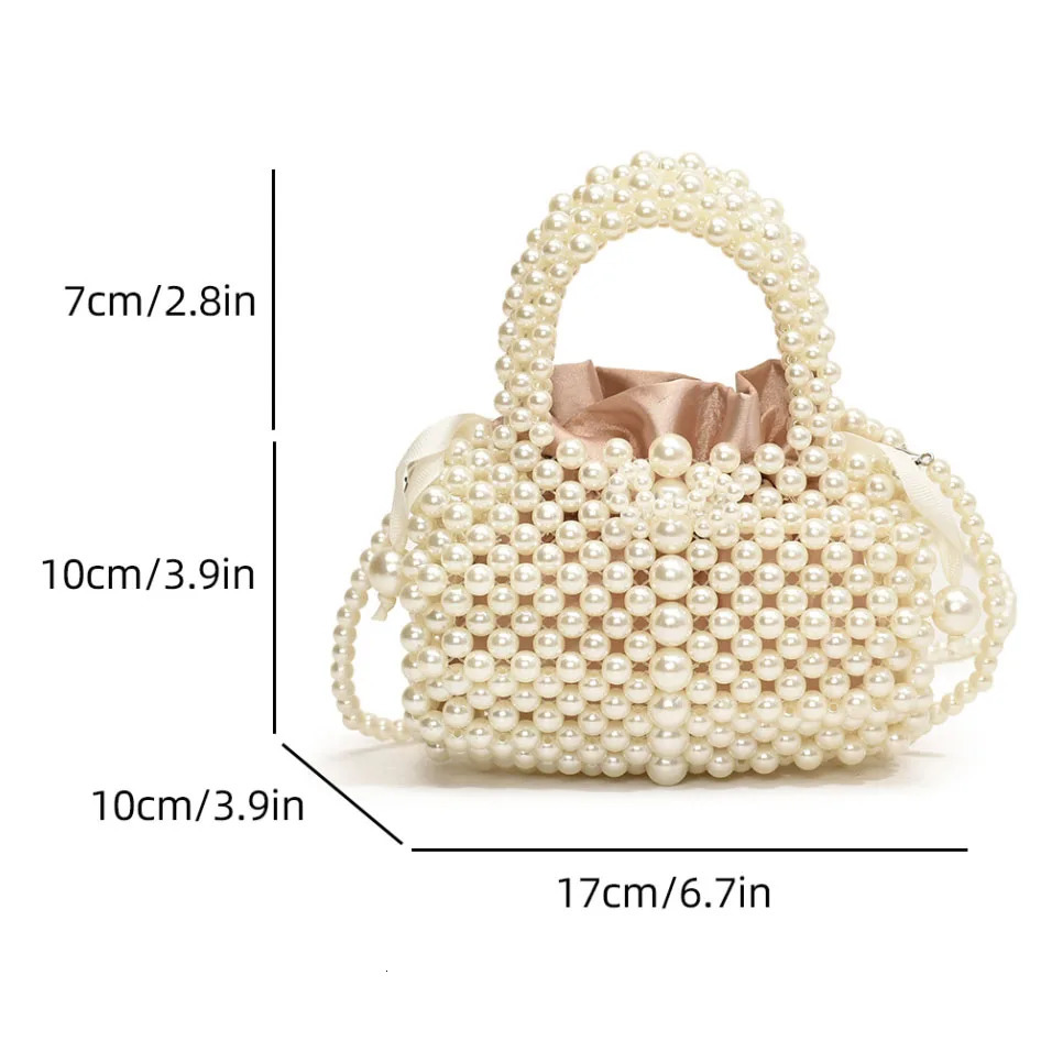 Pearl Night Bag Party Wallet Wedding Clutch Bag Summer Handmade Beaded Handbag Ten Font Mini Phone Bag 241031