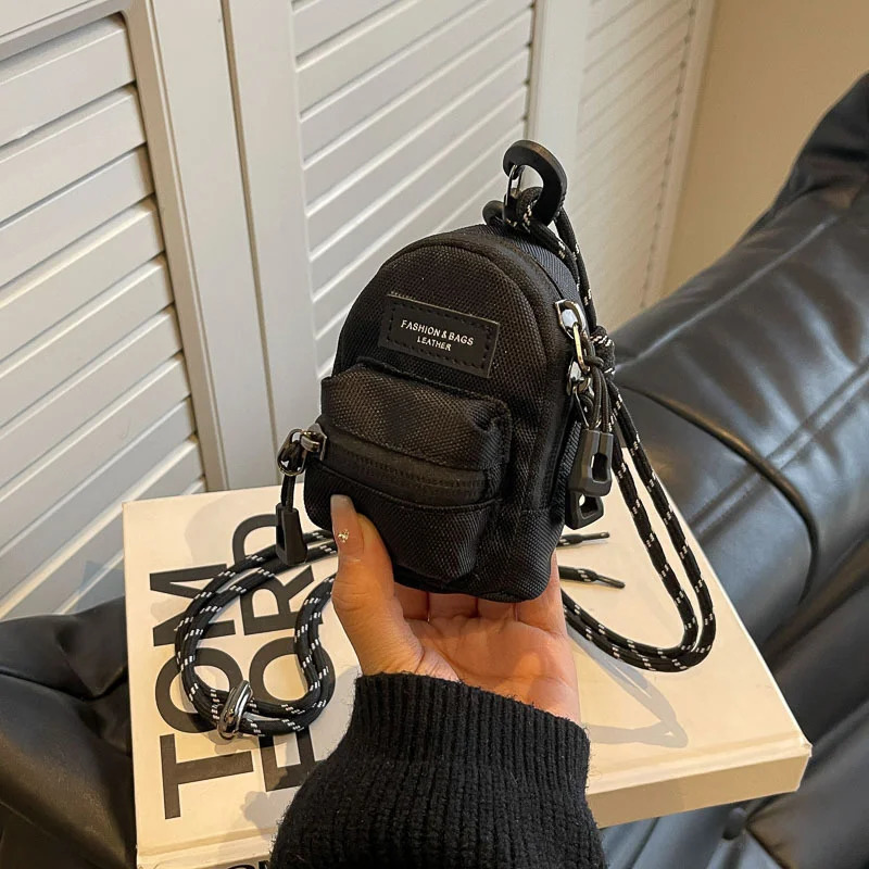 Mini Coin Purses Men Women Couples Crossbody Bag Portable Wallets Earphone Key Shoulder Bags Hip Hop Casual Allmatch est 241029