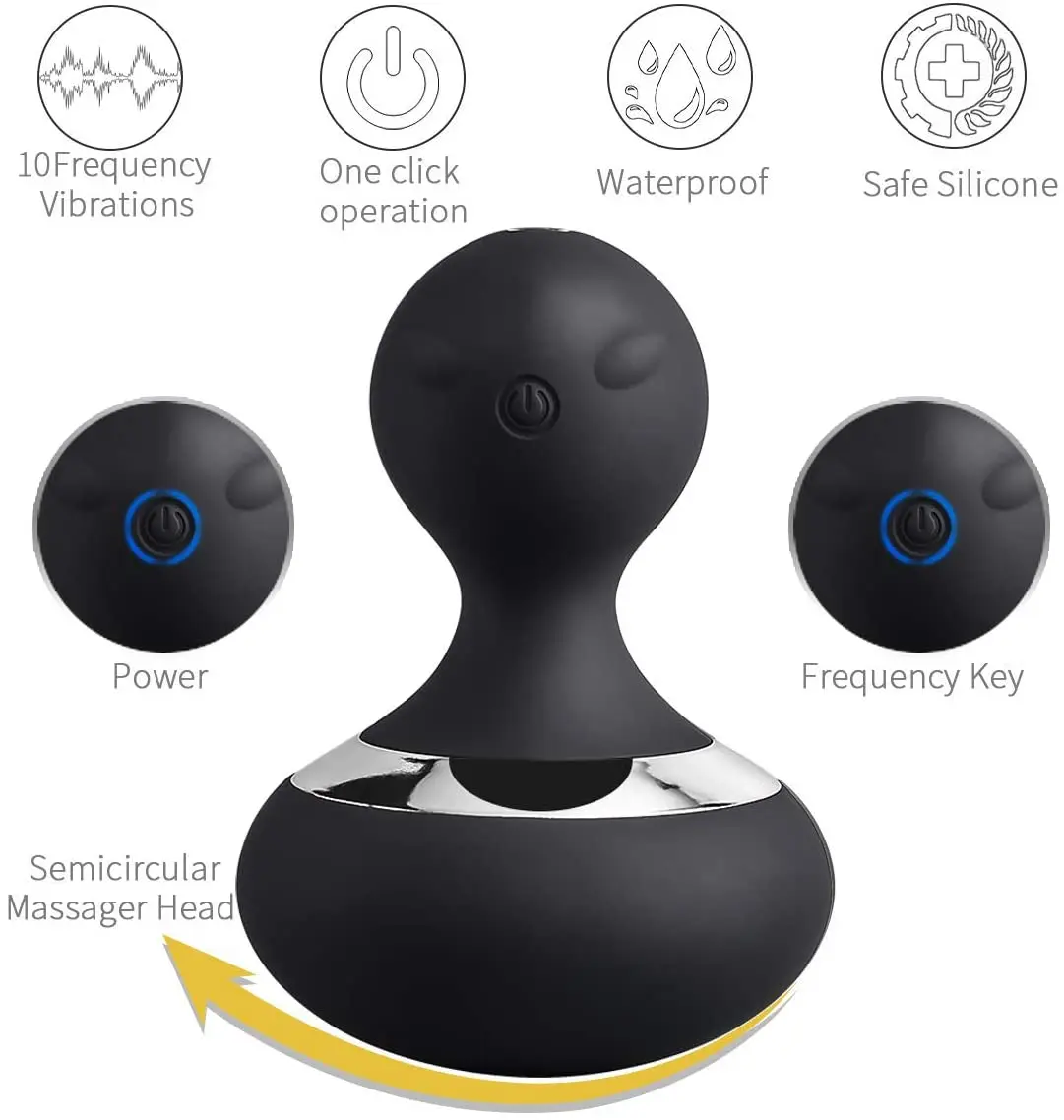 Personal Massager 8 Powerful Speeds 20 Patterns Portable Electric Handheld Massage Tool Full Body Massage Relax for Back Neck