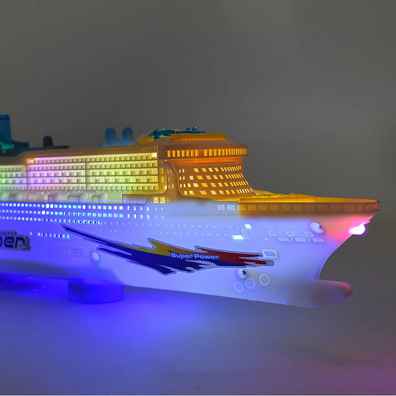 49CM Ship Plane Toy Model Electric Universal Ocean Liner Ship with Sound Music 2025 Cruises new Boat Toy For Children Automatic Steering