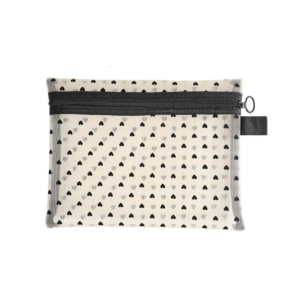 new heartshaped mesh with multiple styles of lipstick touch up card bag portable makeup bag