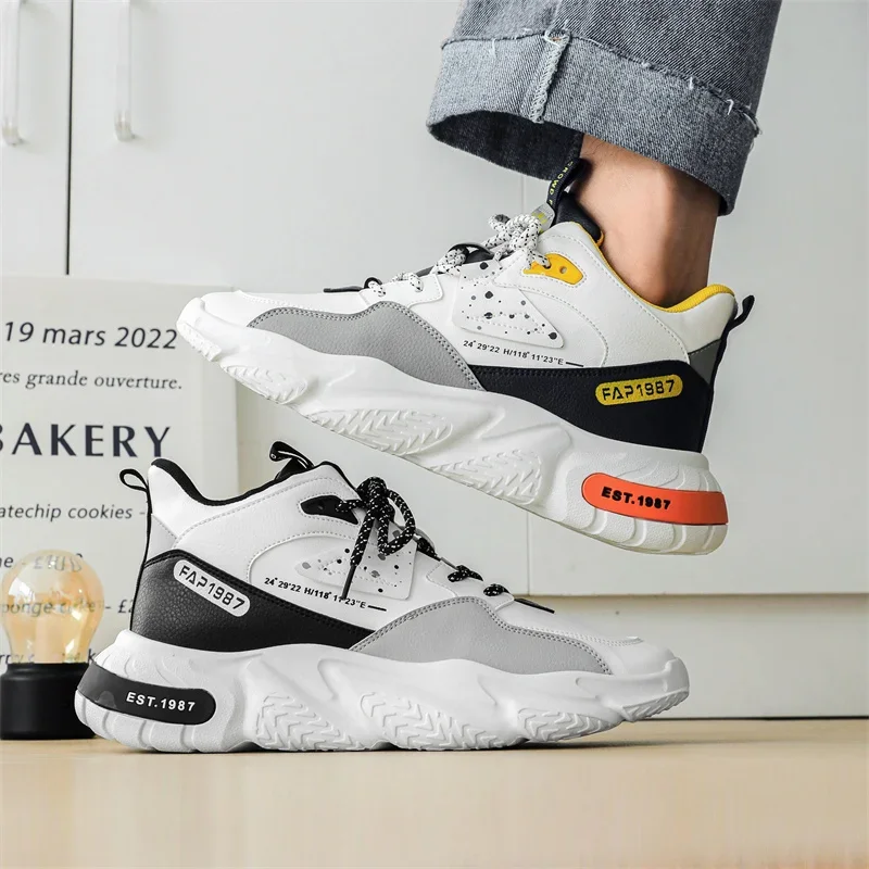 Breathable Mesh Men's High Top Sneakers - Comfortable Hot Running Shoes For Outdoor & Street Style - &