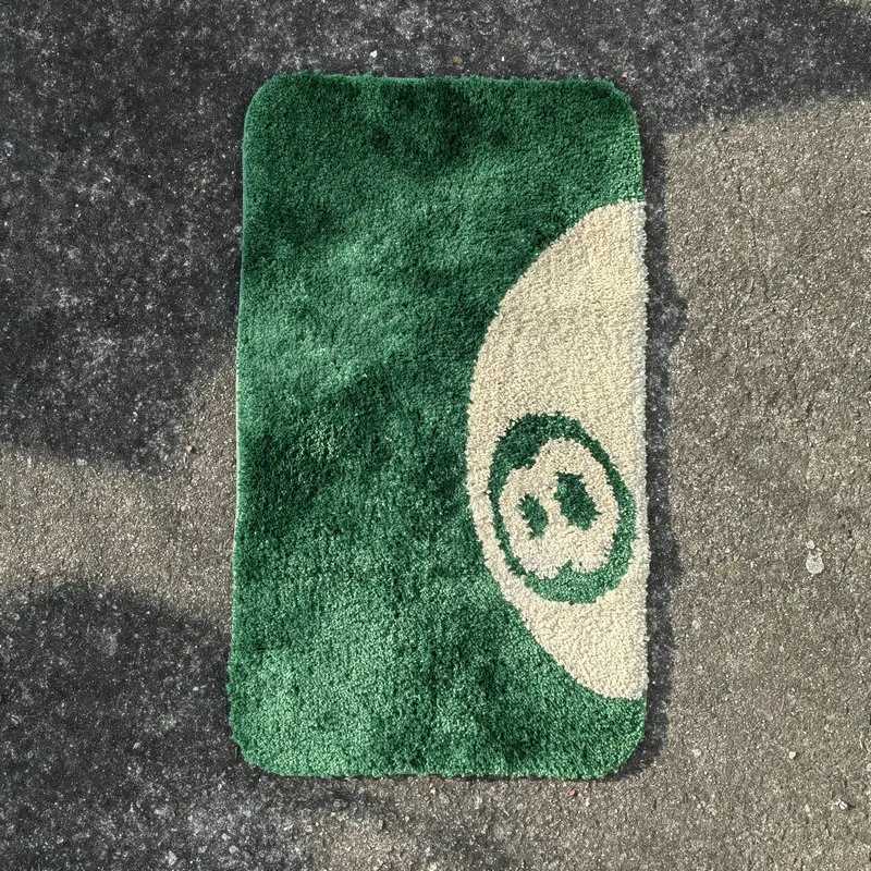 Green 8 Ball Doormat Carpet Tufted Rectangle Non-slip Bath Mat Soft Plush Fullfy Rug Home Decor Living Room Bedroom Floor MatXJ241101