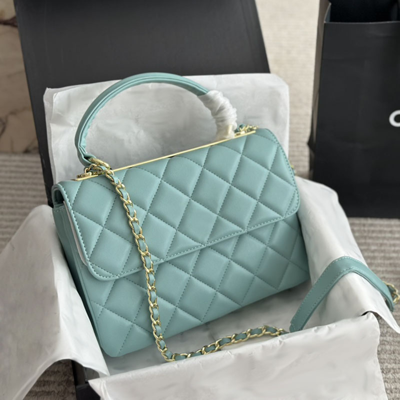 Women Designer Medium Tote Trendy Bag with Handle Hollow Letters Sequined Decoration Leather Diamond Gold Hardware Matelasse Chain Shoulder Cross Handbag 25x18cm