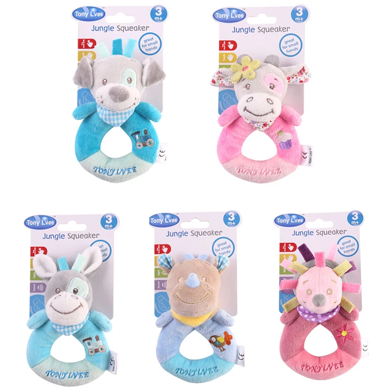 New Baby Animal Hand Bell Rattle Soft Rattle Toy 2025 Newborn Educational Rattle Mobiles Baby Toys Cute Plush Bebe Toys new 0-12 Months