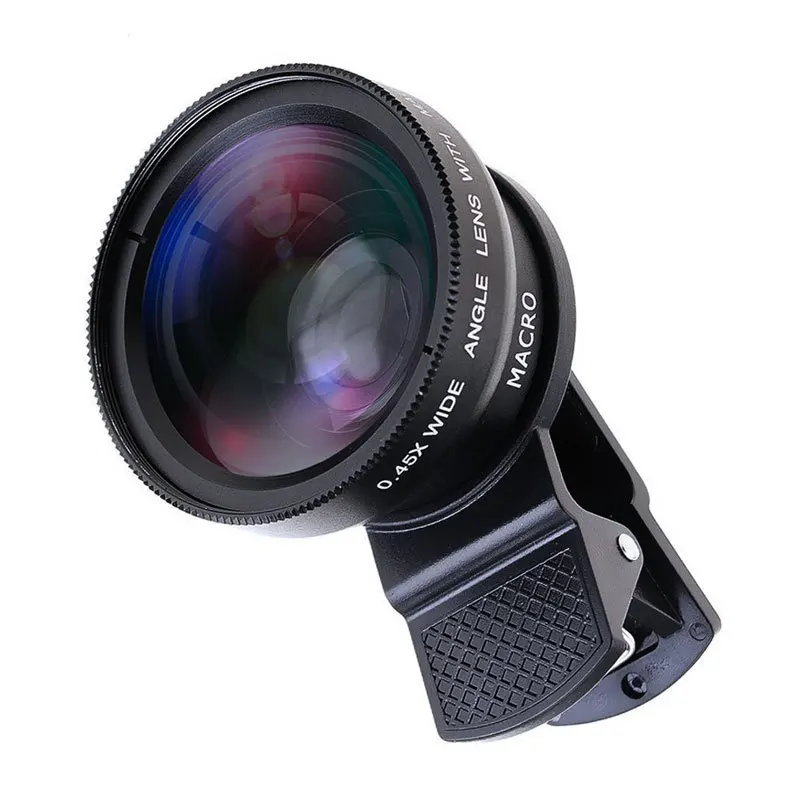 2023 New 2 In 1 Universal Phone Lens 0.45x Ultra Wide Angle 12.5x Macro HD Camera Lens