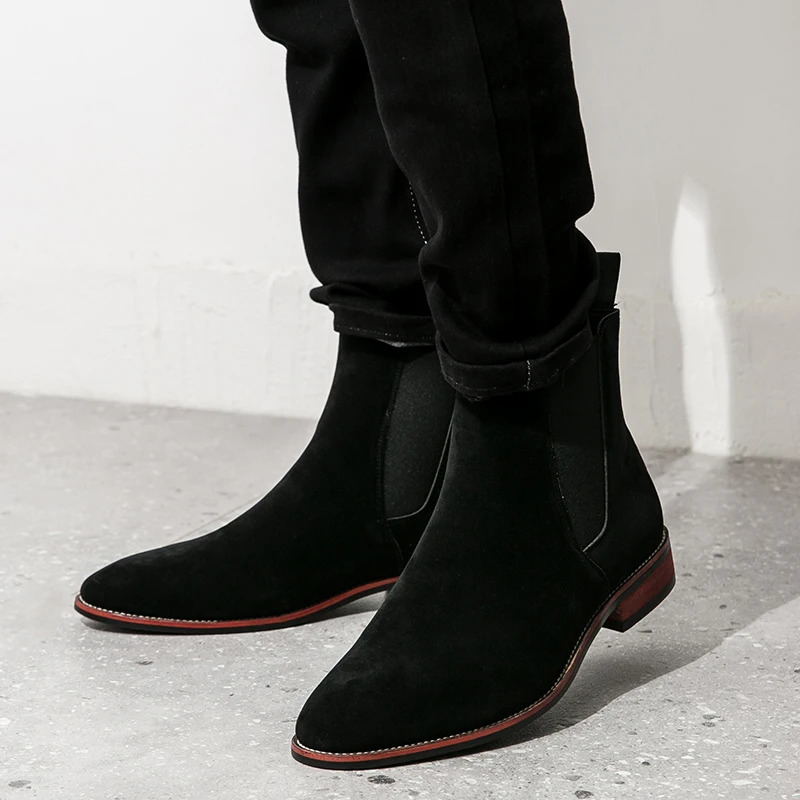 Chelsea boots mens suede leather ankle boots mens short casual shoes British style denim boots 241031