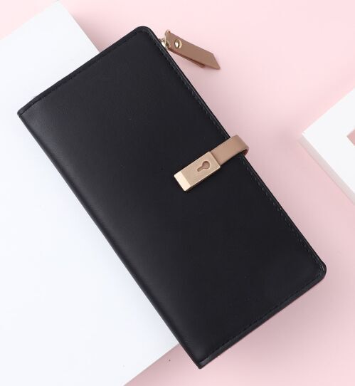 New Zipper Women's Japanese And Korean Simple Double Fold Wallet Fashion Small Fresh Solid Color Women's Designer Handbag