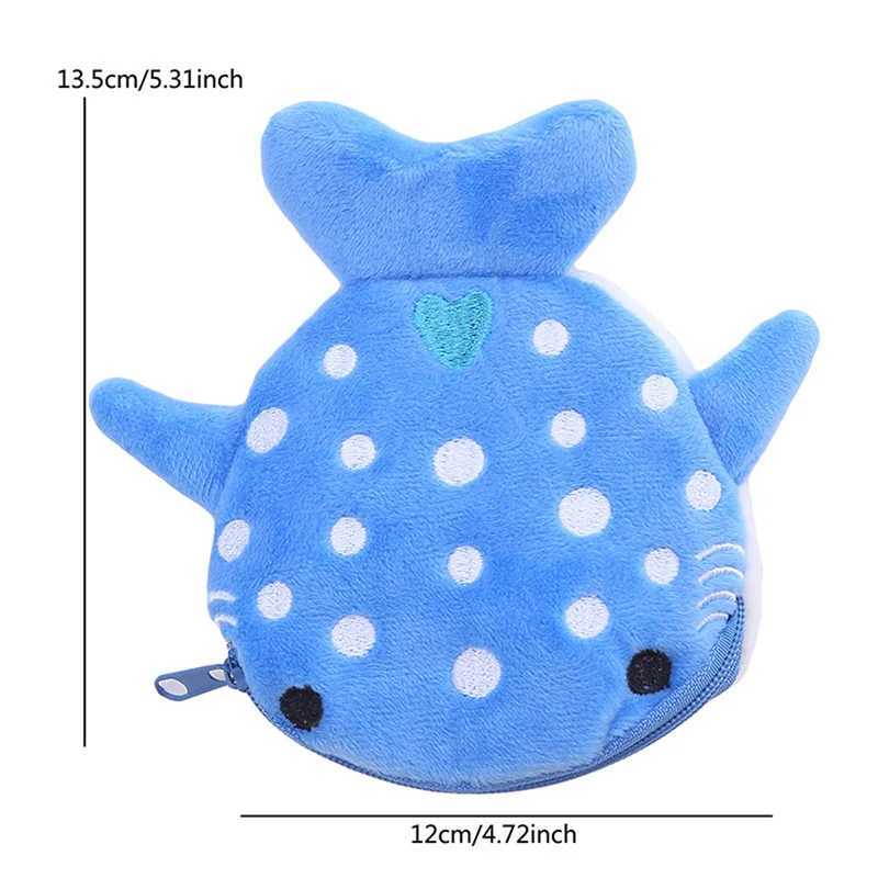 Carto Cute Whale Shark Coin Purse Kaii Wallet Portable Plush Coin Bag Key Earphe Coin Organizer Pouch Zipper Bag Kids GiftXJ241111