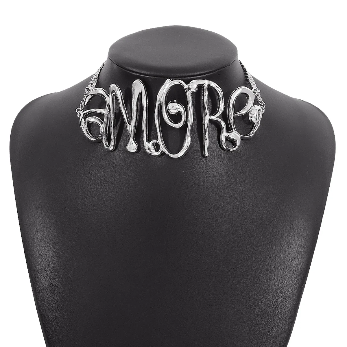 Exaggerated Hip Hop Letter Choker Necklace for Woman Party Jewelry