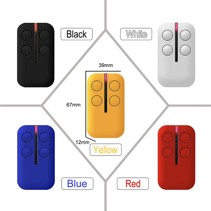 2025 280MHz-868MHz MultiFrequency Garage Door / Gate new Remote Control 433.92MHz Garage Door Opener Command Transmitter Keychain Key