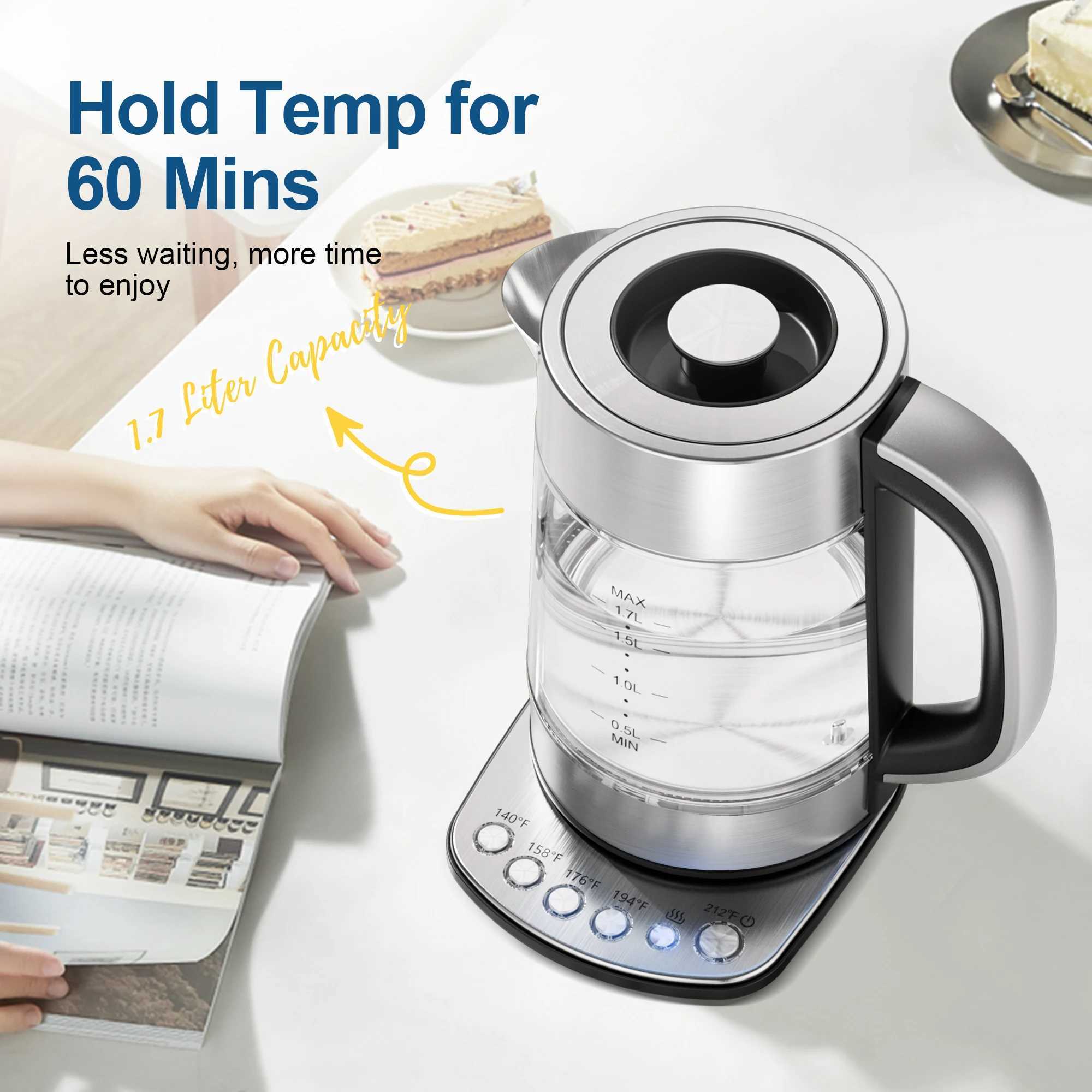 CACHOO 1.7L electric kettle temperature control 5 presets 1 hour to maintain warmth Y241102