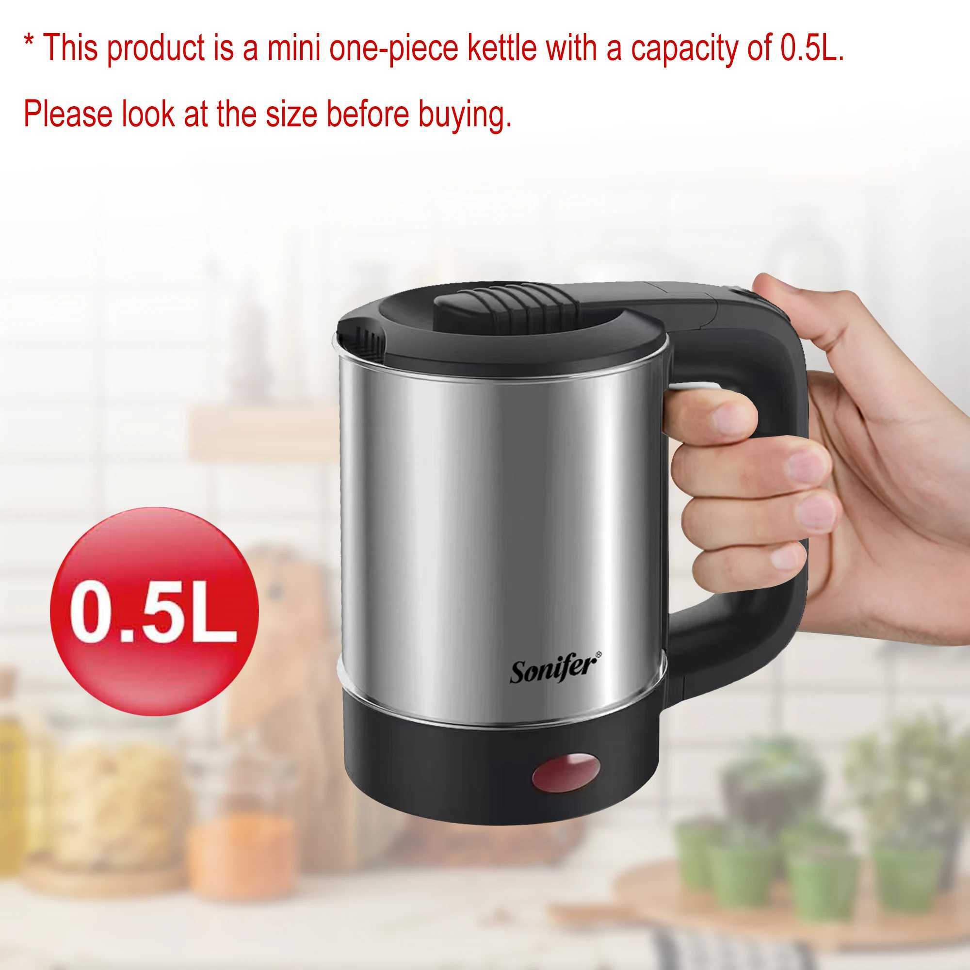 0.5L mini electric kettle tea coffee stainless steel 600W portable travel water boiler suitable for hotel and family travel Sonifer Y241102