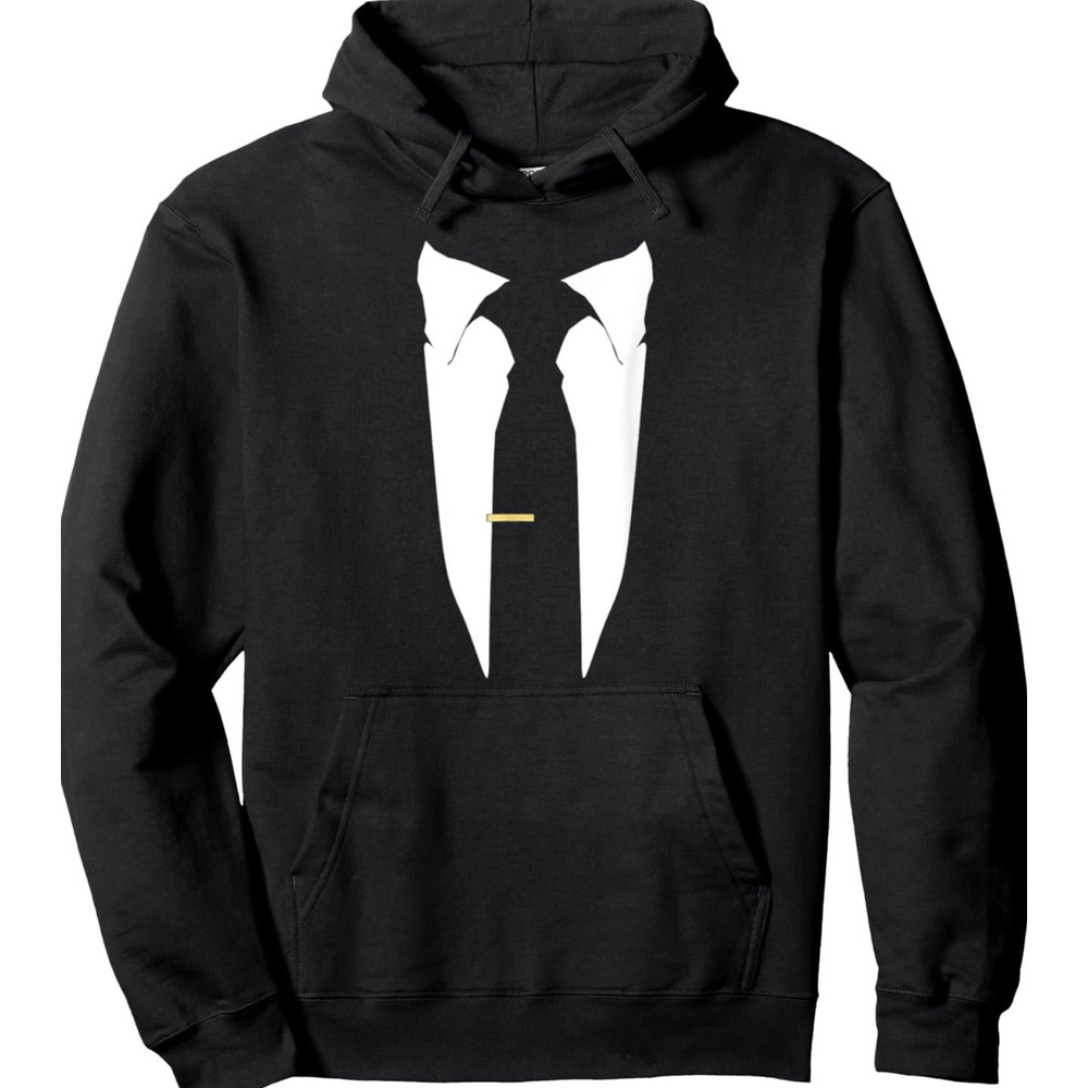 Hoodie for Mens Womens Pullover Hoodie Graphic Hoodies sweatshirt Pullover Pretend to wear a suit Long Sleeve