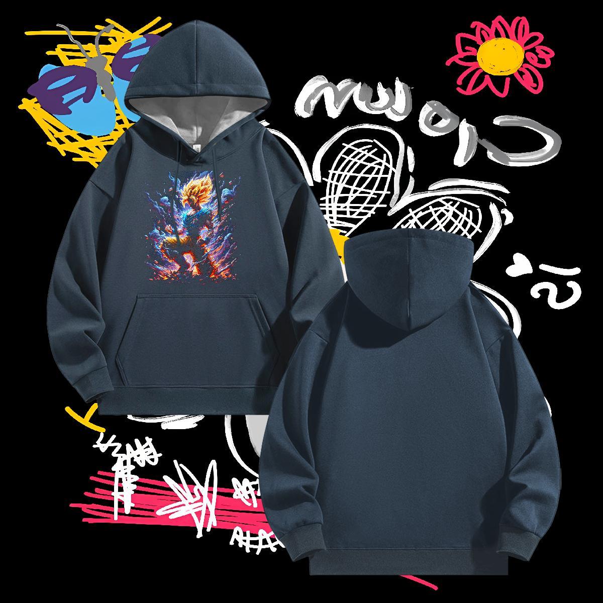 Stylist Men Hoodie Hooded Collar Brand Men Clothes Hoodie Plus Size Cartoon Wear Sport Velvet Thick
