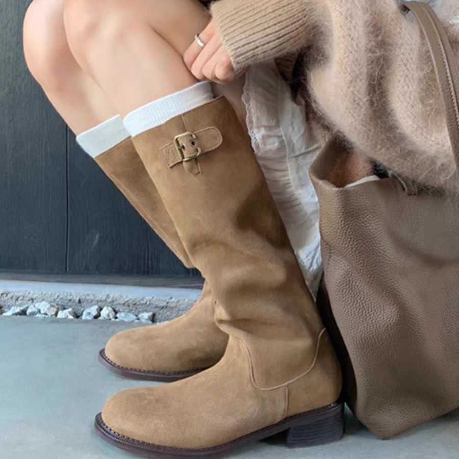 CMM Instant Release s Maillard Round Head Buckle Strap Thick Enough to Keep Up Knees Long Boots Pile Up Knight Boots