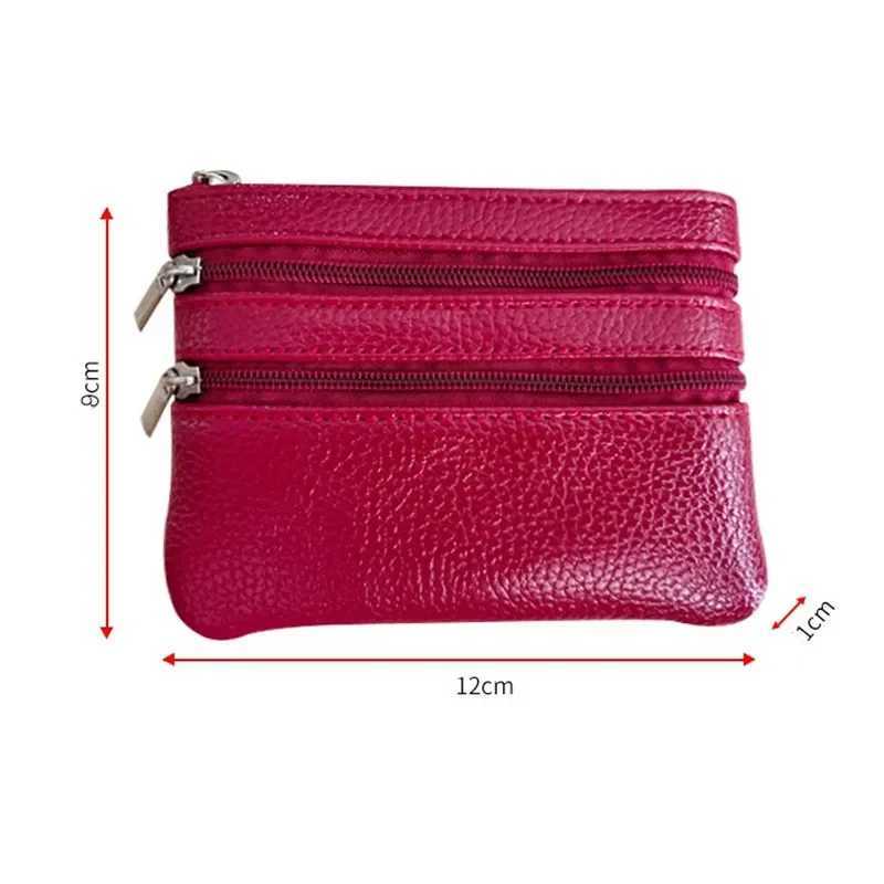 Pink Genuine Leather Coin Purse Female Wallets Women Zipper Coin Purses Storage Pocket Bags Green Black Coin Purse Mini PurseXJ241111