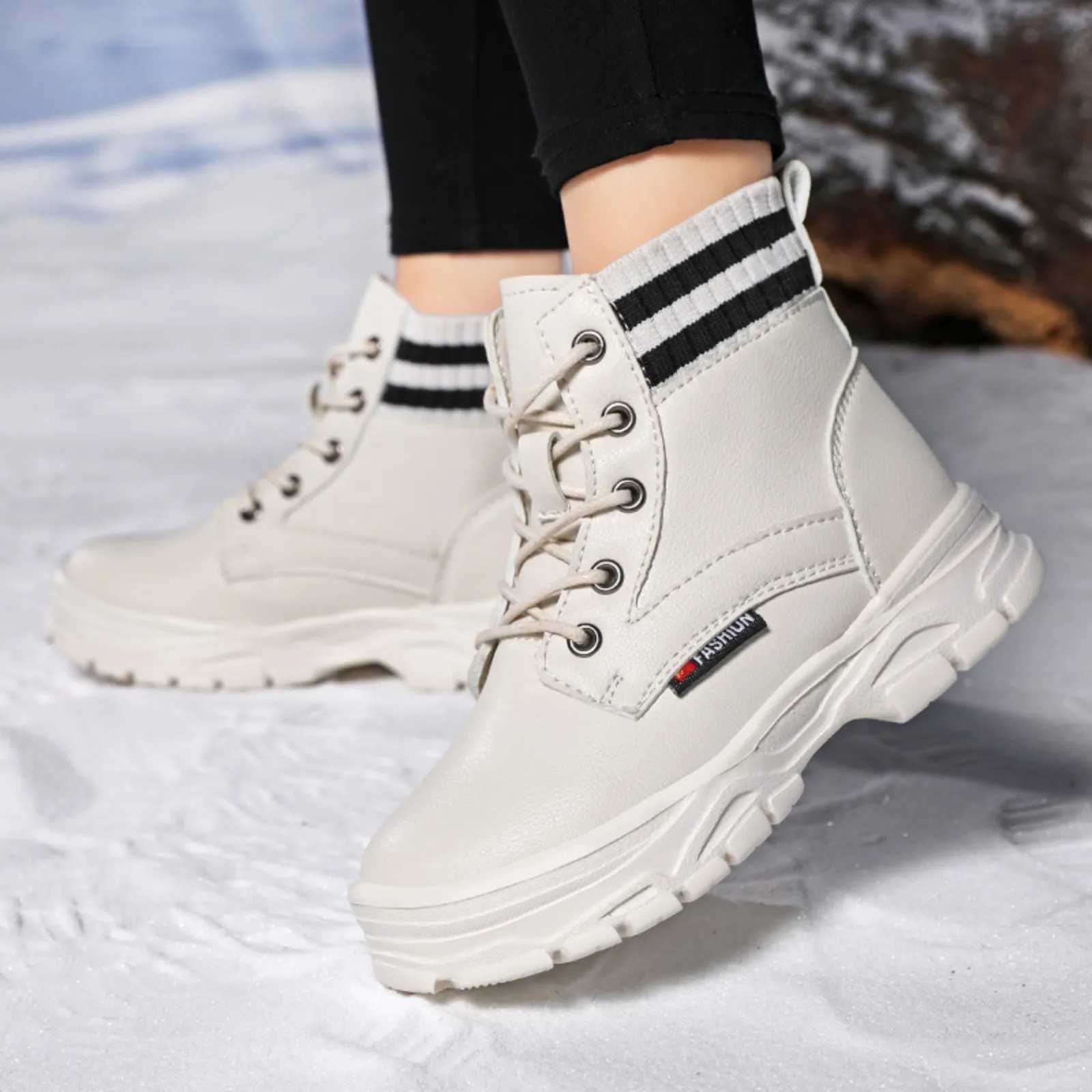 Short and chubby boots girls ankle boots womens shoes plush warm snow boots winter suede shoes childrens sports shoes Botas De Mujer M241102