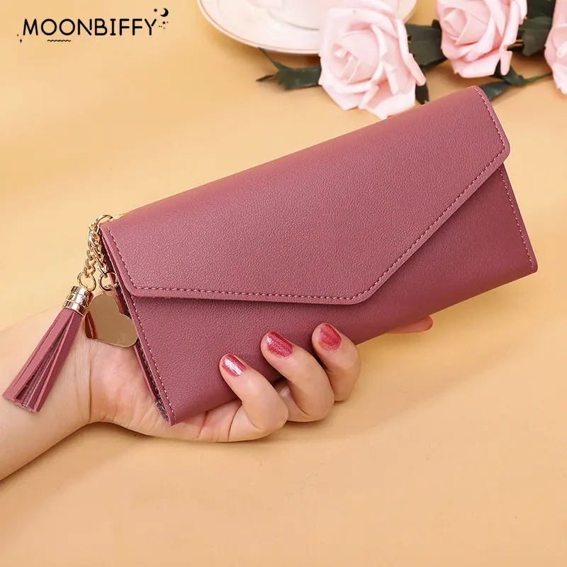 2023 Trendy Women Wallets Simple Zipper Purses Heart-shaped Long Clutch Wallet Soft 2025 PU Leather Money Bag new Carteras Para Mujer