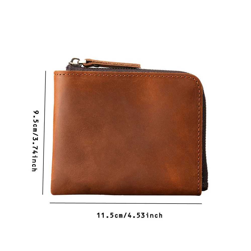 Men Small Wallets Genuine Leather Credit Business Card Holder Purse Mey Case Vintage Cluh Short Women Men Coin Pocket BagXJ241111