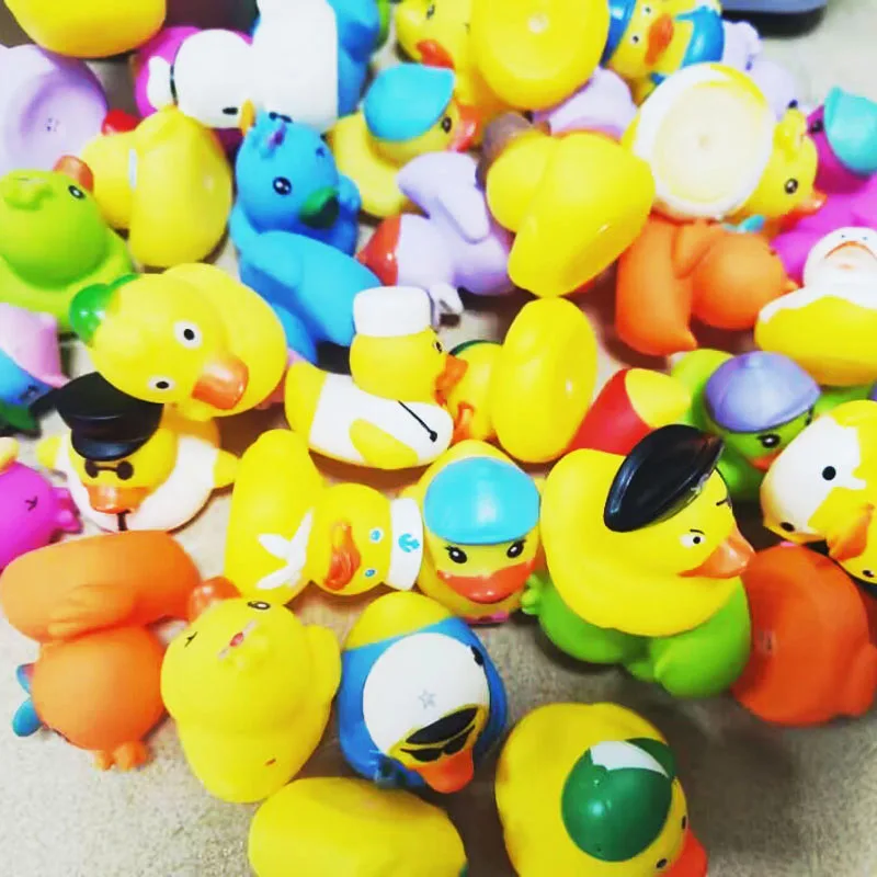 5-30Pcs/Lot Rubber Ducks 2025 Baby Bath Toys Kids Shower Bath Toy Float Squeaky Sound Duck Water new Play Game Gift For Children