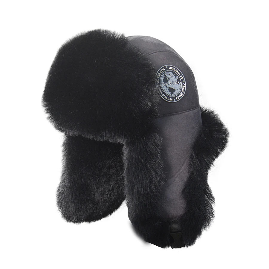 Unisex mens Russian womens hunting hat bomber warm cavalry earmuffs winter skiing hat solid fluffy faux fur hat headwear hat 241031