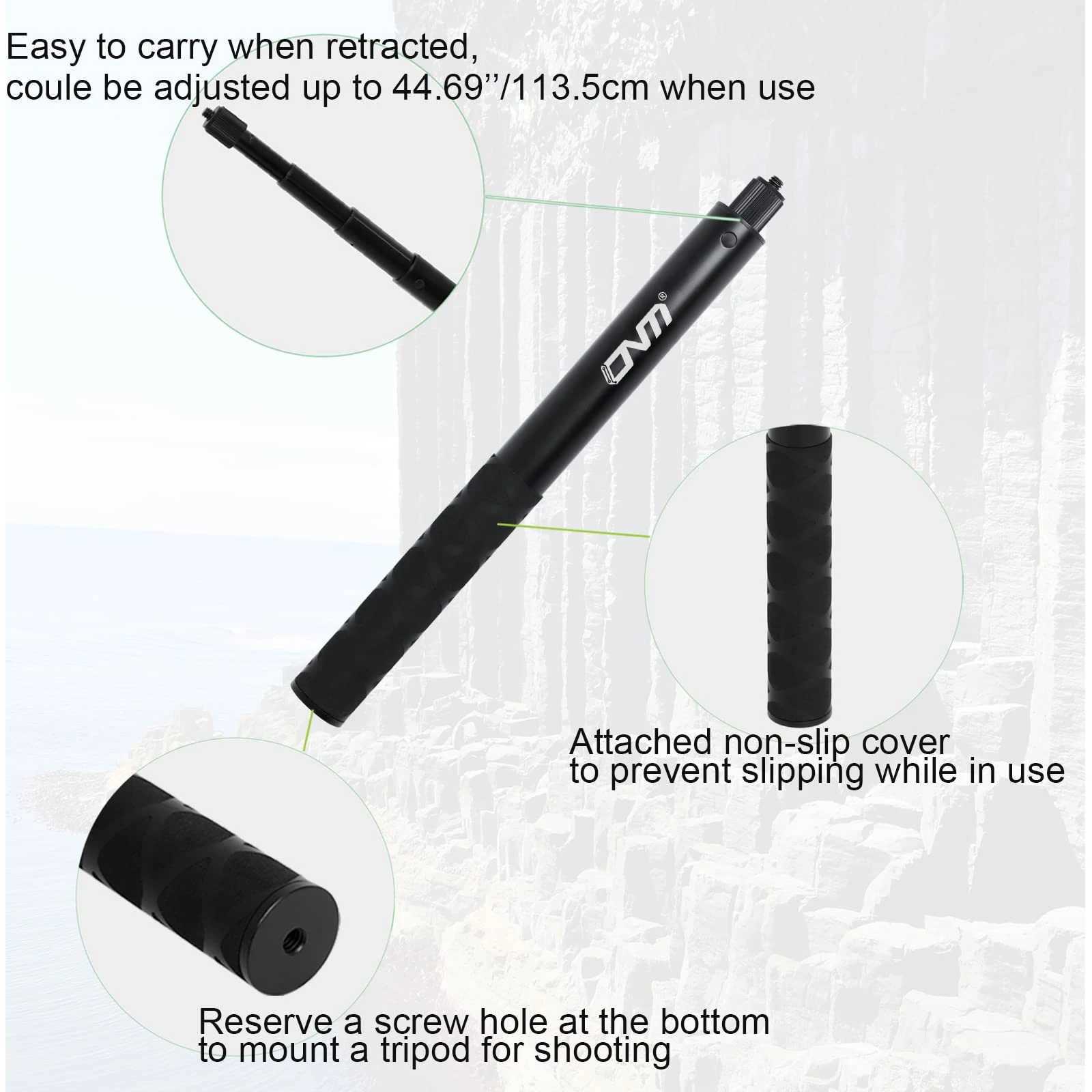 ONM Bullet Time Invisible Selfie Stick for Insta360 X3 / ONE X2 / RS / GO 3 Selfie Stick for Insta 360 X3 AccessoryLX241102