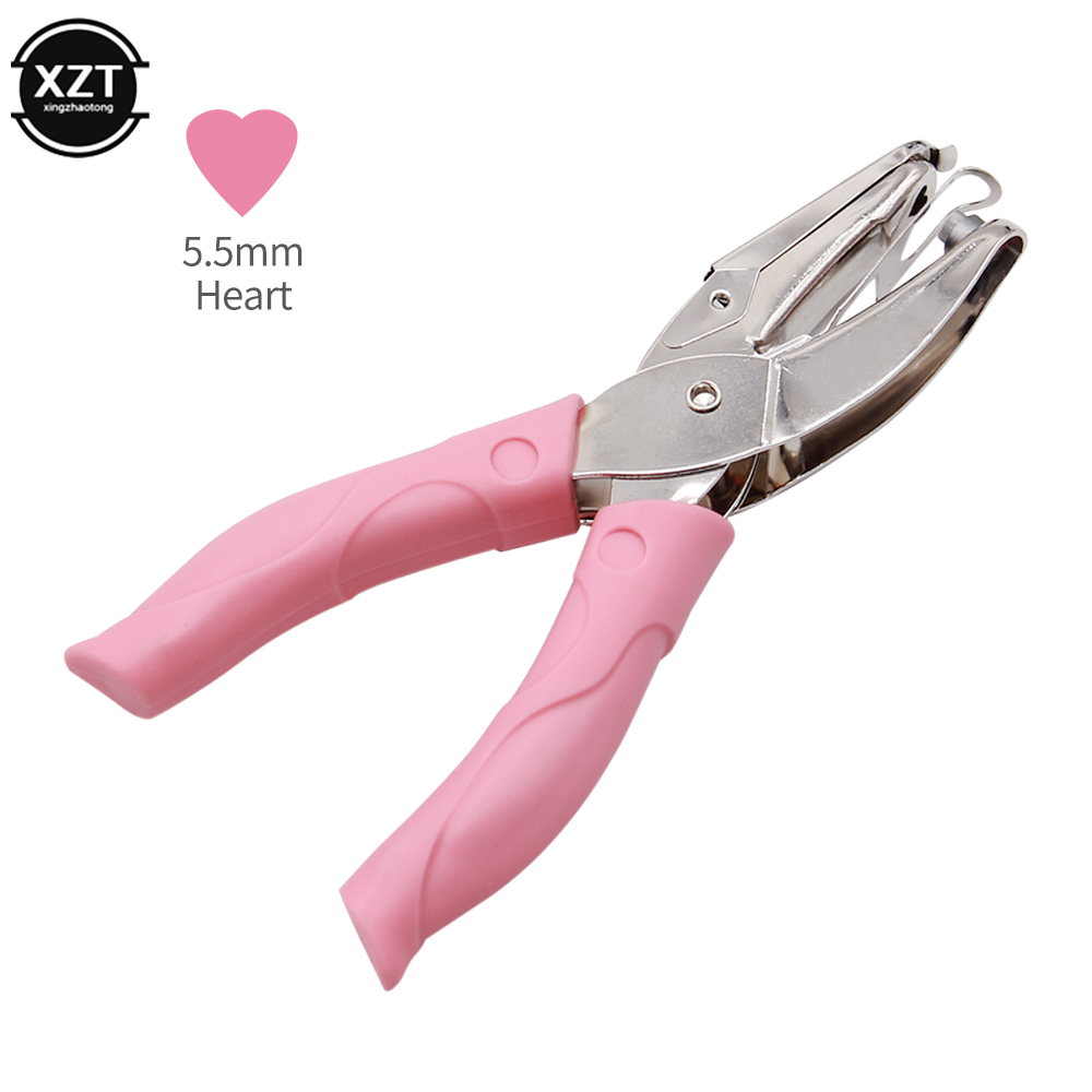 Mini Hole Punch DIY Paper Cutter Single Hole Puncher Cute Heart/Star/Circle Geometric Pattern Loose-leaf School Office Binding